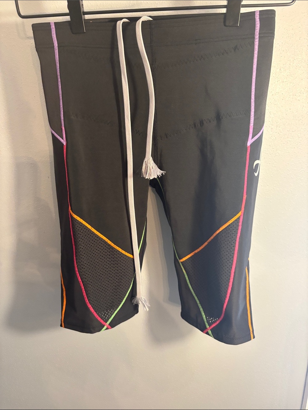 CW-X Black Bike/Run Shorts with Multicolor Trim, Size Medium
